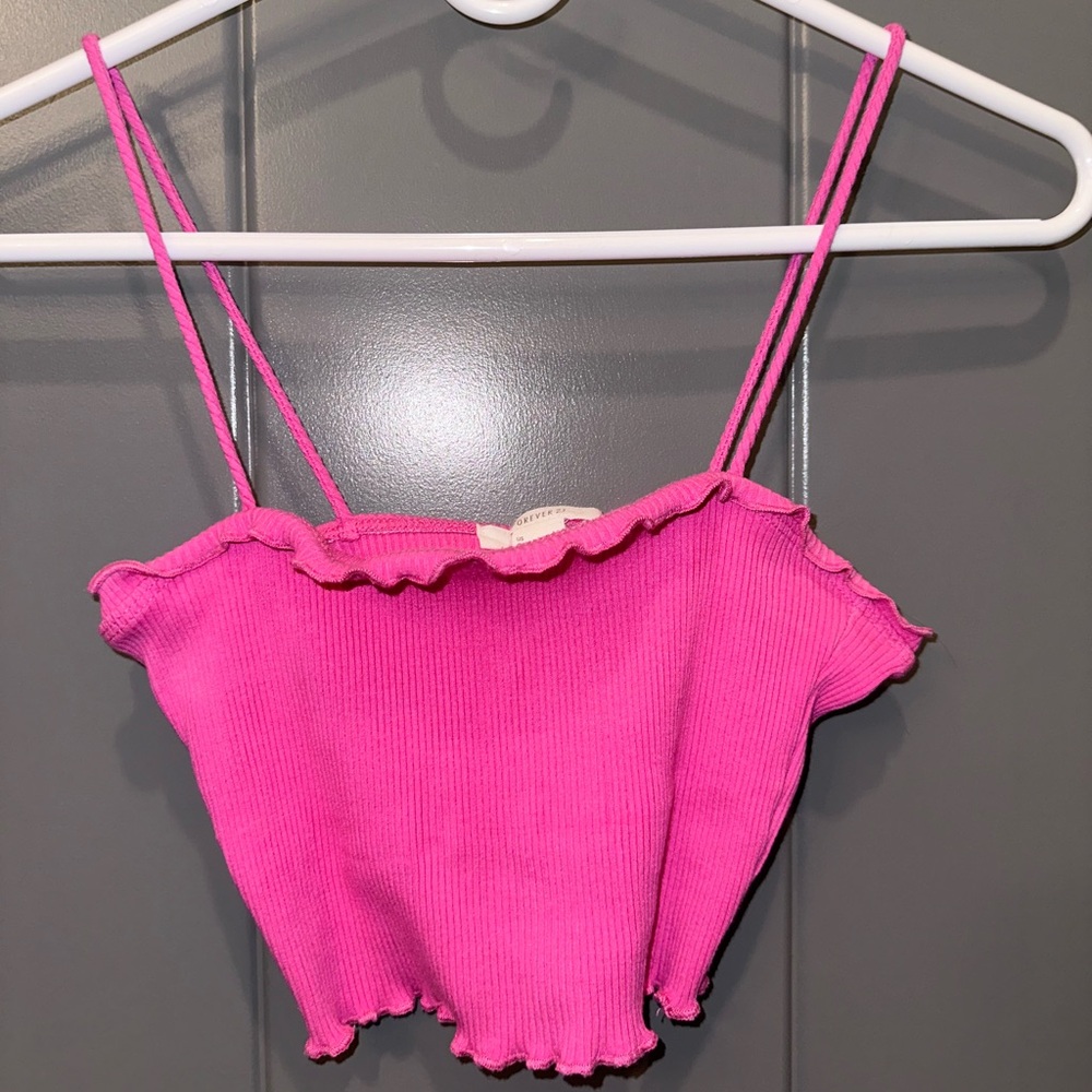 Forever 21 Ruffled Pink Tank